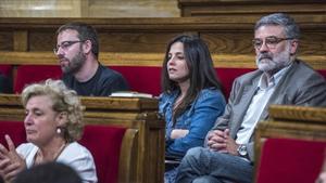 Los diputados de la CUP en el Parlament.