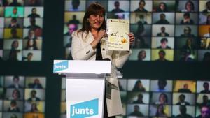  Laura Borràs en el acto final de campaña de Junts.