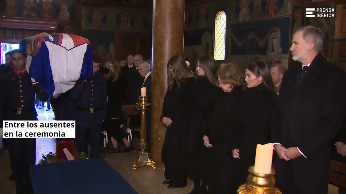 La Casa Reial acomiada Irene de Grècia amb l’absència de Joan Carles I