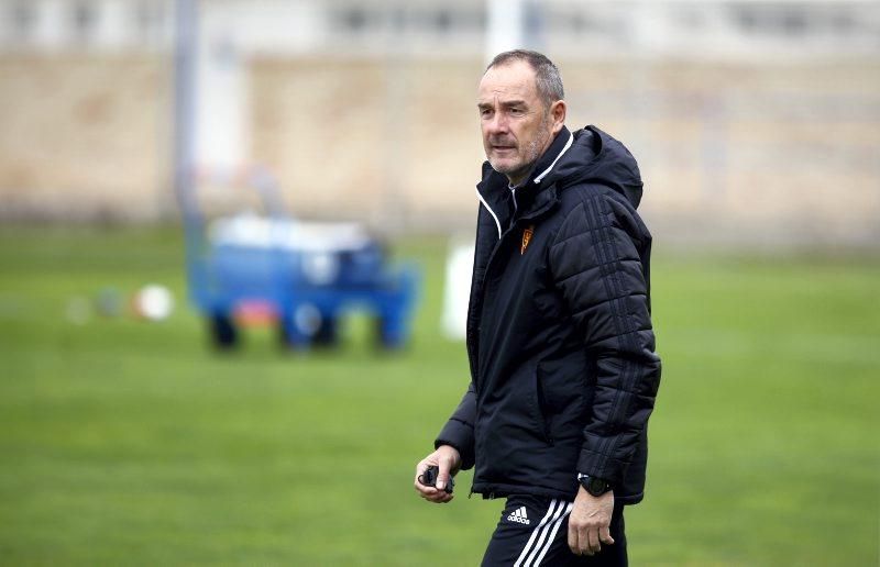 Entrenamiento del Real Zaragoza antes del partido contra la SD Huesca