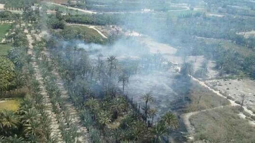 Vista aérea del incendio