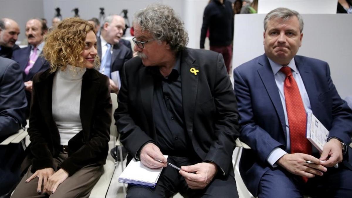 Meritxell Batet, Joan Tardà y Jordi Xuclà, este lunes.