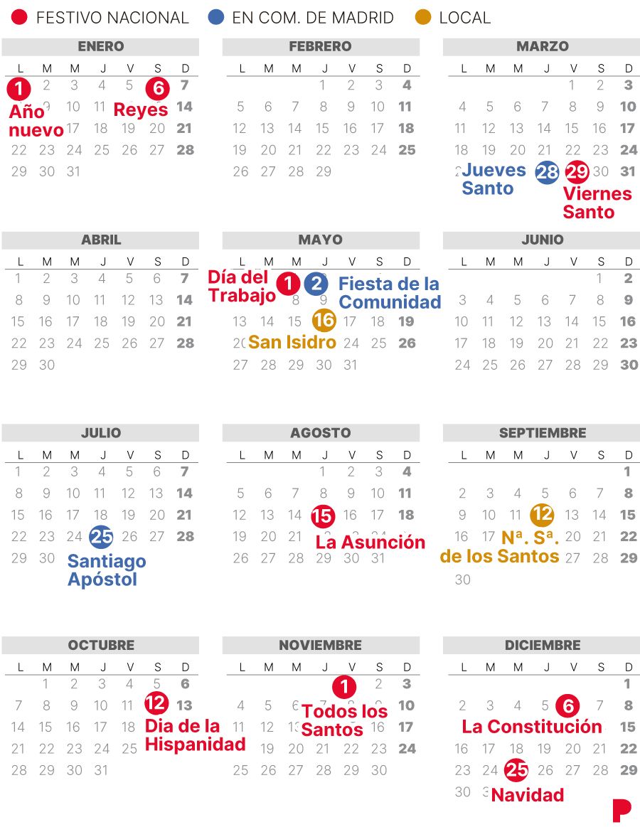Calendario Laboral Móstoles 2024