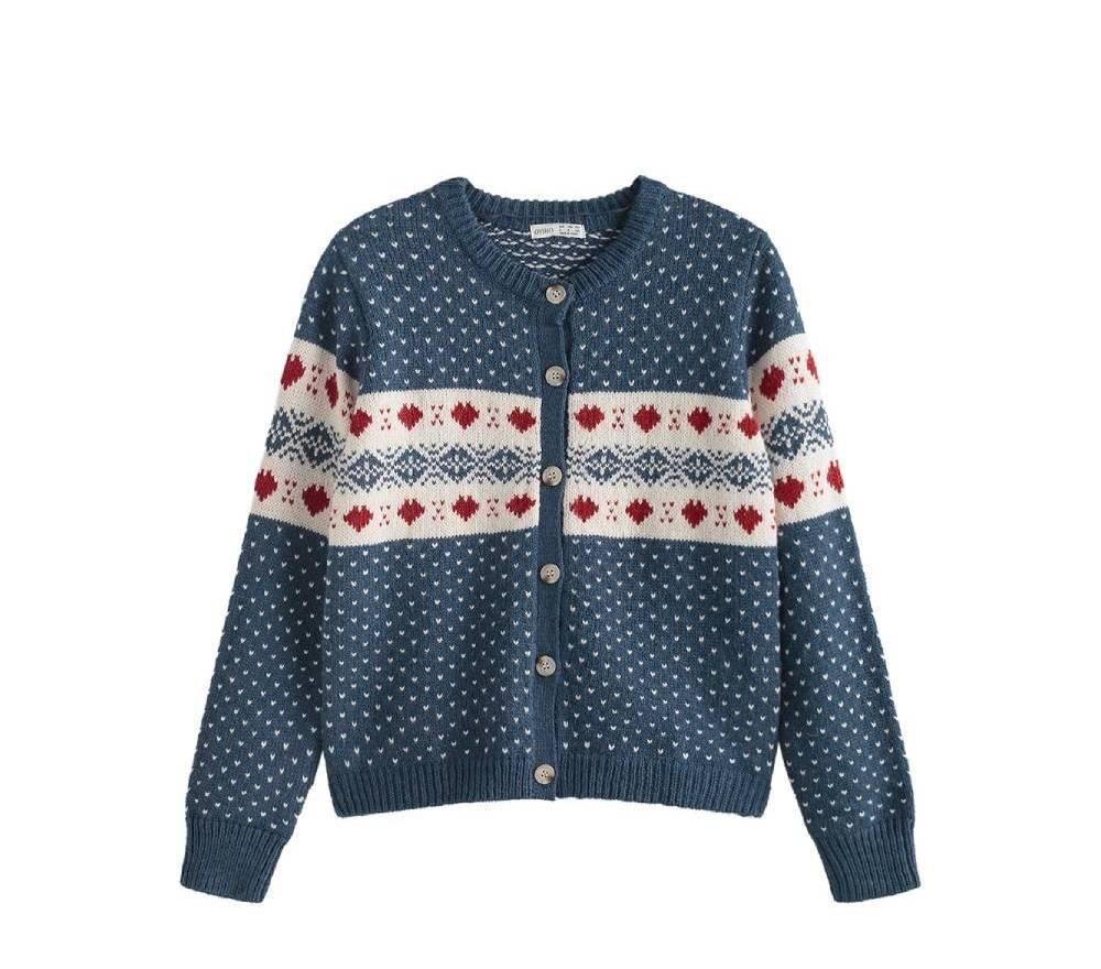 Chaqueta jacquard con botones