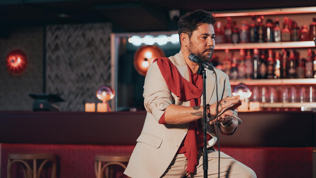 Miguel Poveda presentando su nuevo disco, 'Poema del cante jondo', en Madrid.