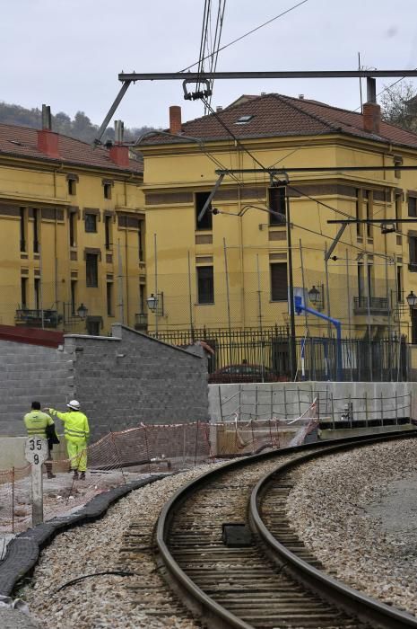 Las obras del soterramiento de Langreo.