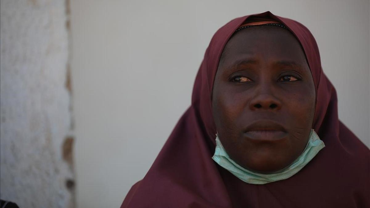 La madre de unestudiante adolescente sucuestrado por Boko Haram en el norte de Nigeria.