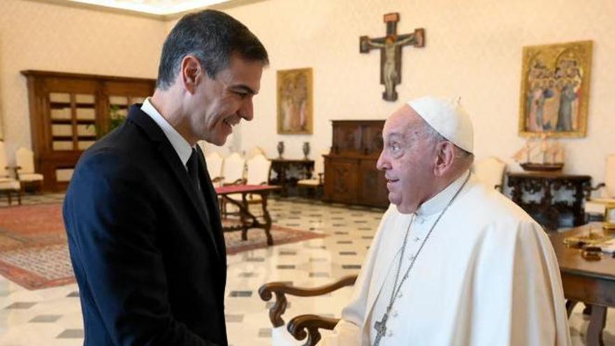 El Papa en el Vaticano con Pedro Sánchez