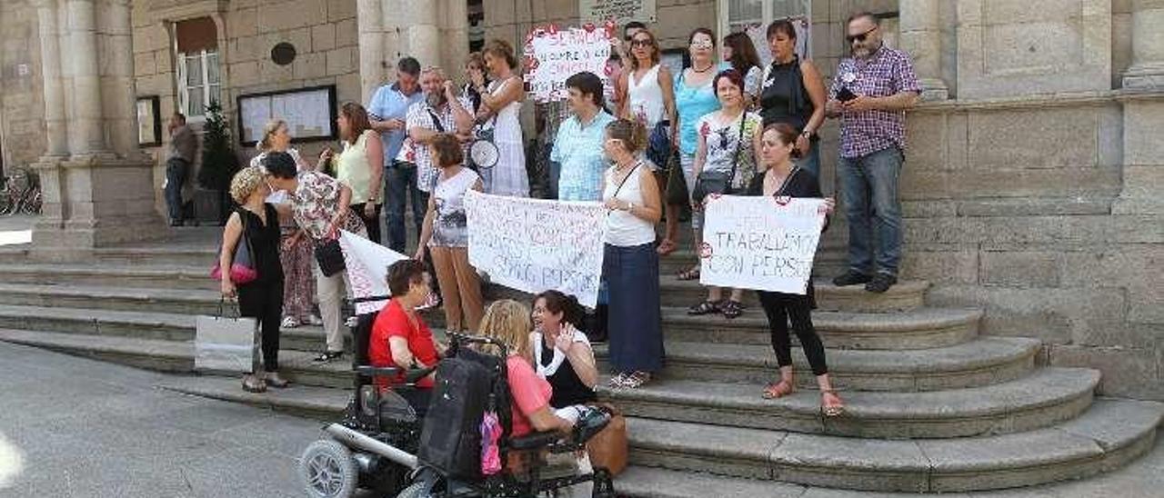 Protestas de las trabajadoras de la actual empresa. // Iñaki Osorio