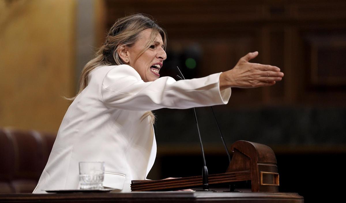 Yolanda Díaz, en el Congreso de los Diputados