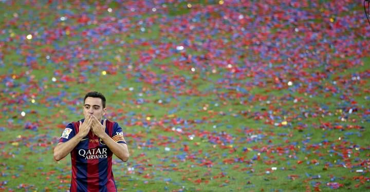 Homenaje a Xavi en el Camp Nou
