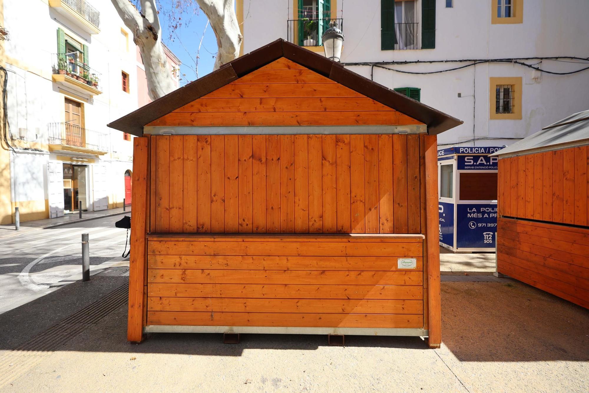 El Mercat Vell de Ibiza y las casetas que está previsto que se trasladarán los puestos