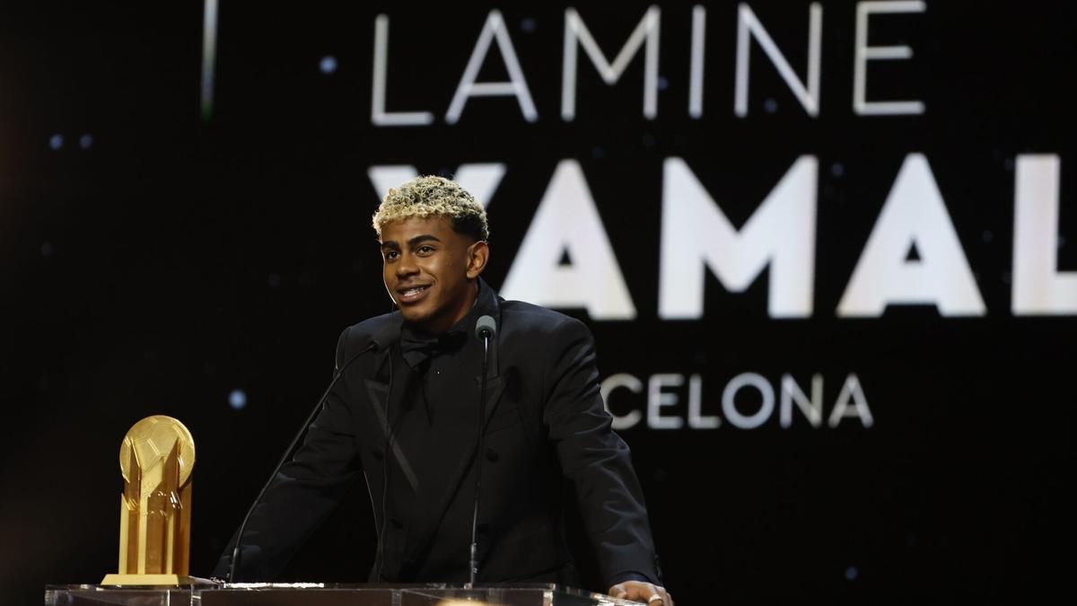 Lamine Yamal, en la gala de la temporada pasada