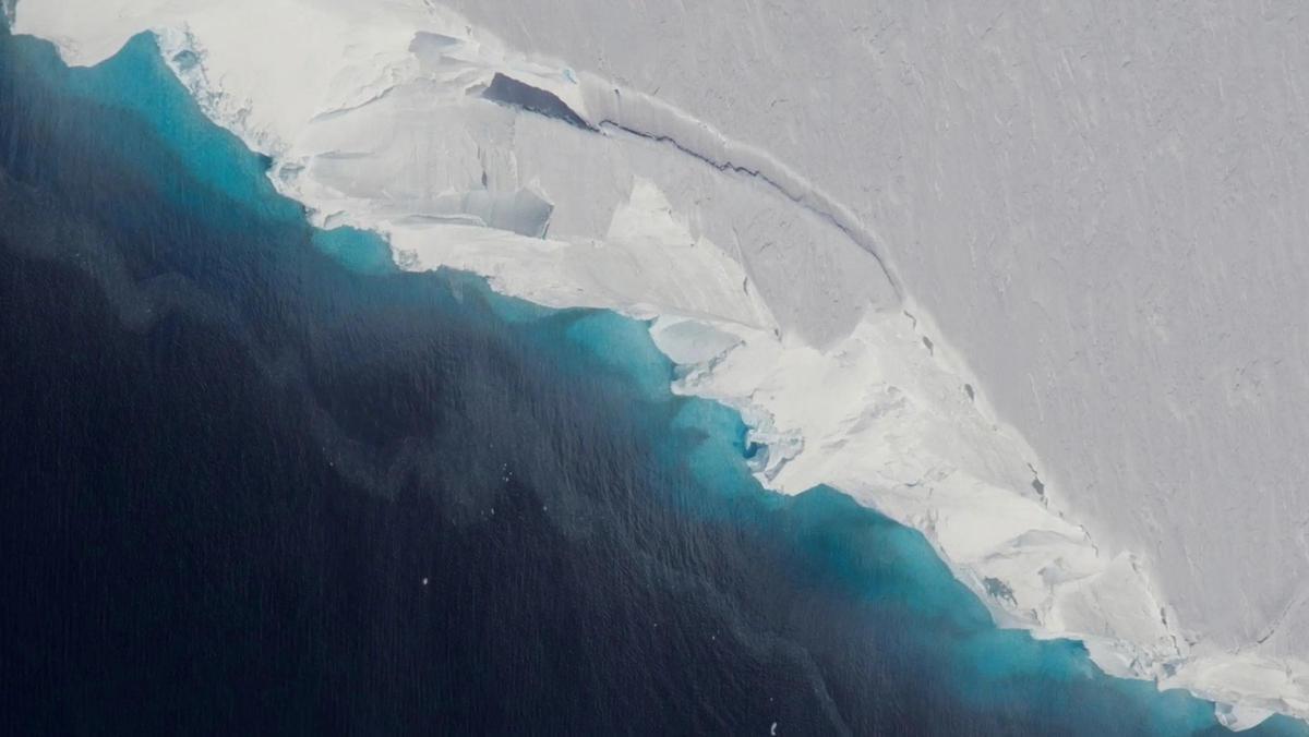 Fractura en el hielo de la Antártida