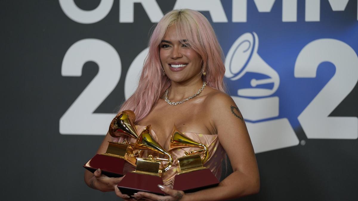 La cantante Karol G en la última entrega de los Latin Grammy