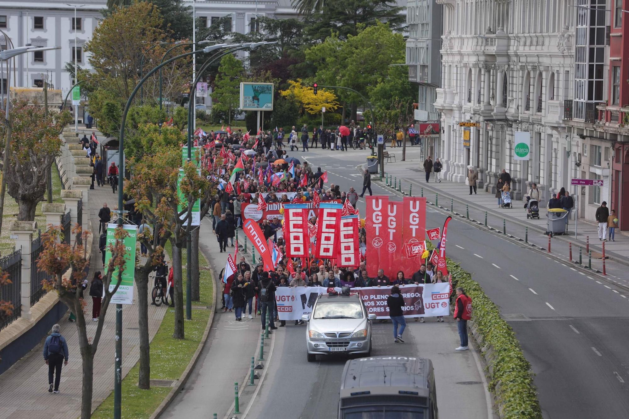 Día del Trabajador en A Coruña: Manifestación de CCOO y UGT por el 1 de mayo