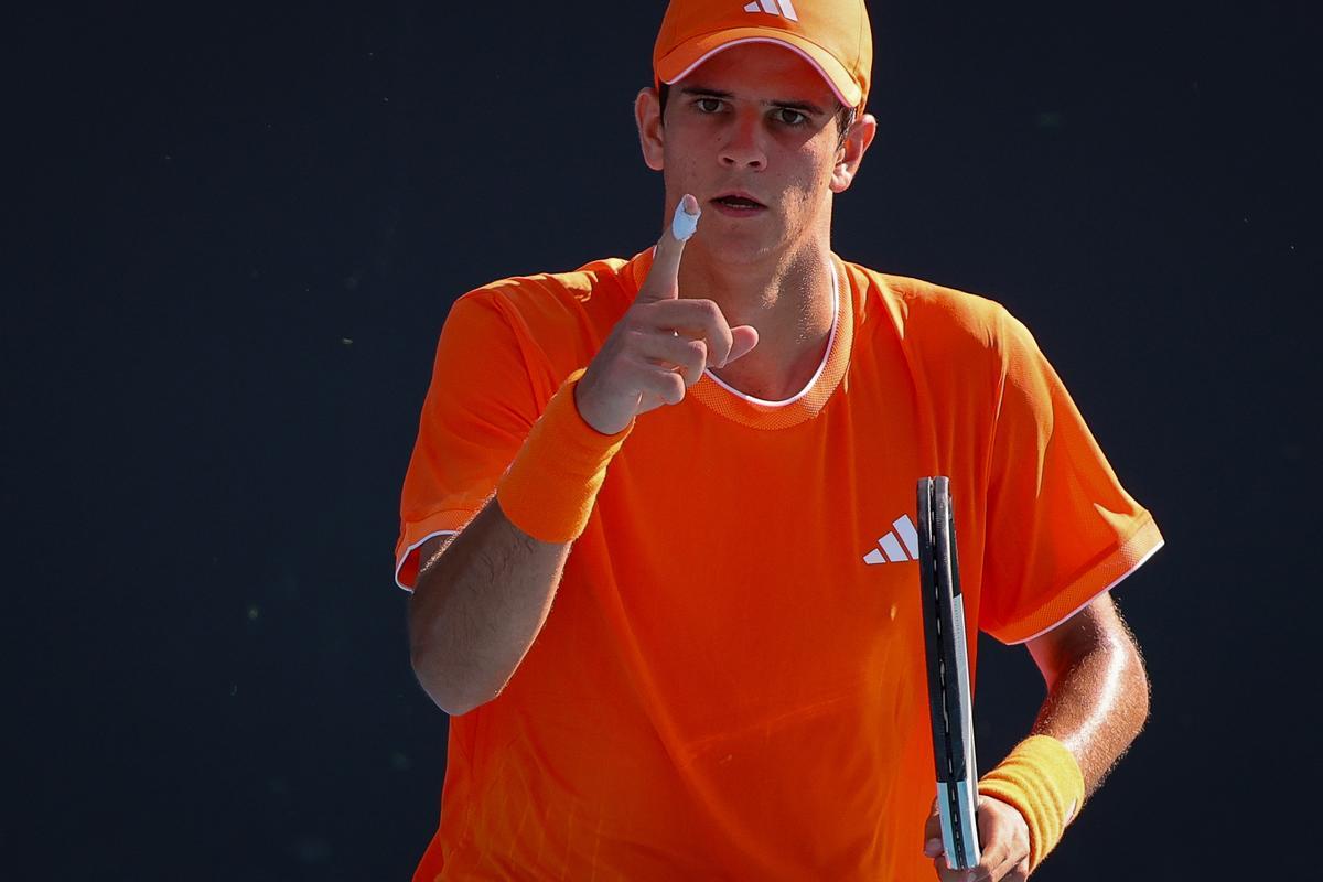 Rafa Jódar celebra un punto.