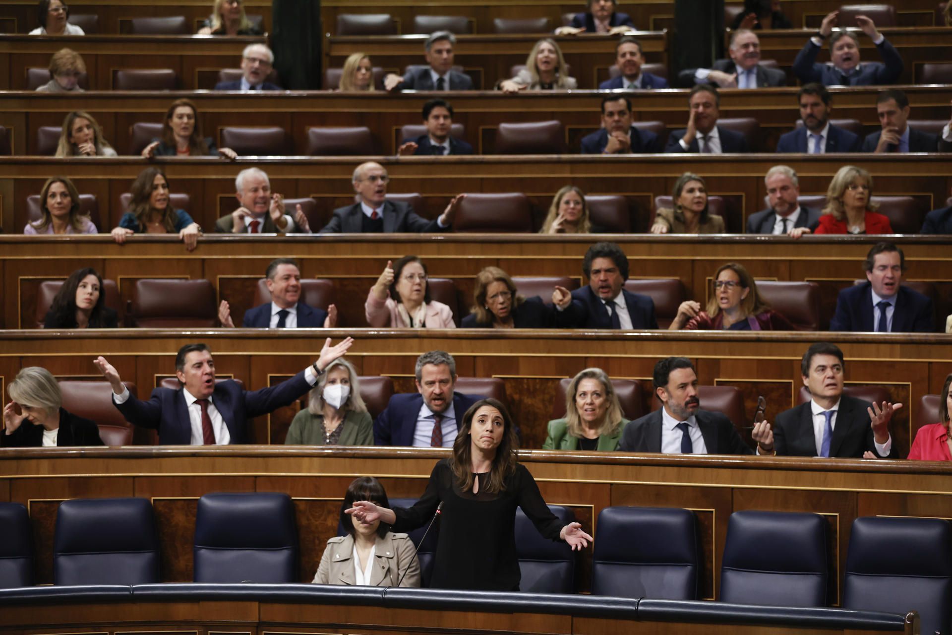 Irene Montero este miércoles en la sesión de control al Gobierno.