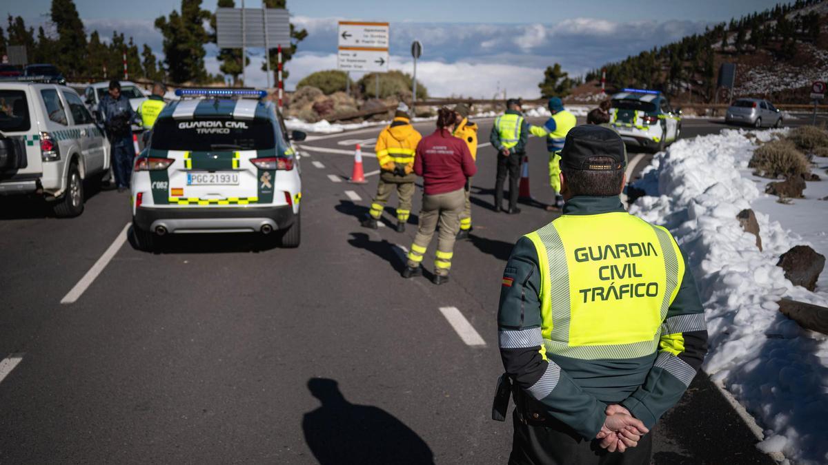 Efectivos de vigilancia y control hace unos días en el Parque Nacional del Teide