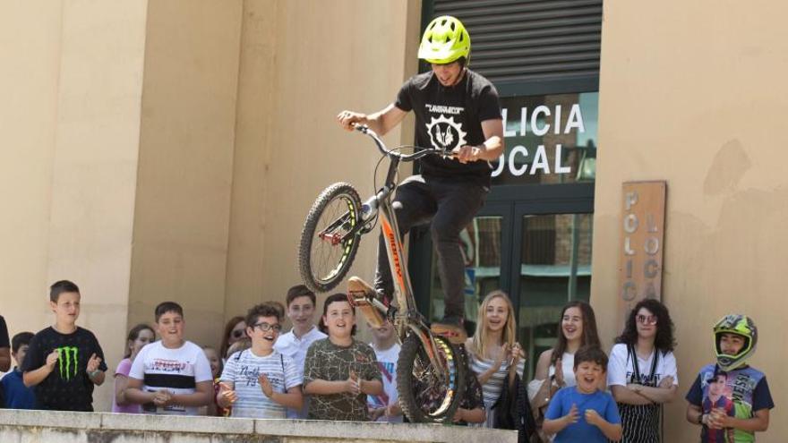 Exhibición de bici celebrada el pasado miércoles en Laviana.