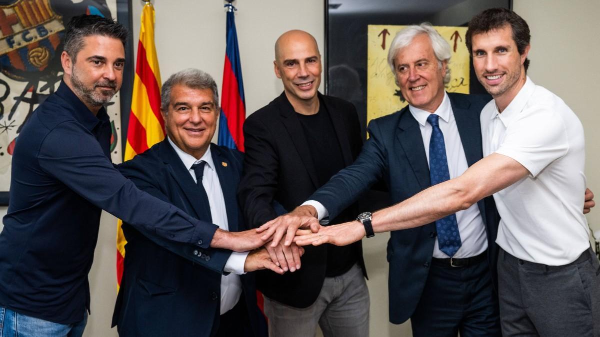 Mario Bruno Fernández, durante la presentación de Joan Peñarroya como técnico azulgrana
