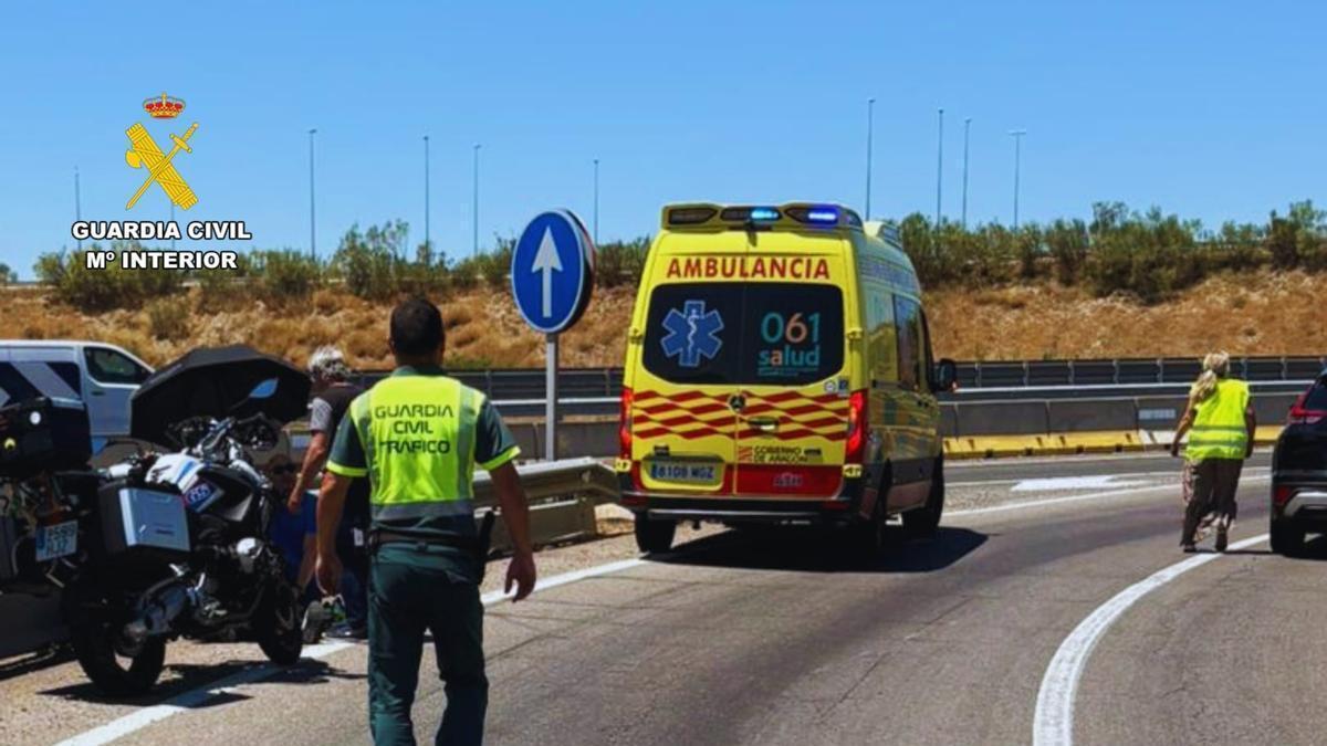 Lugar del accidente en el que una mujer de 53 años ha resultado herida grave.