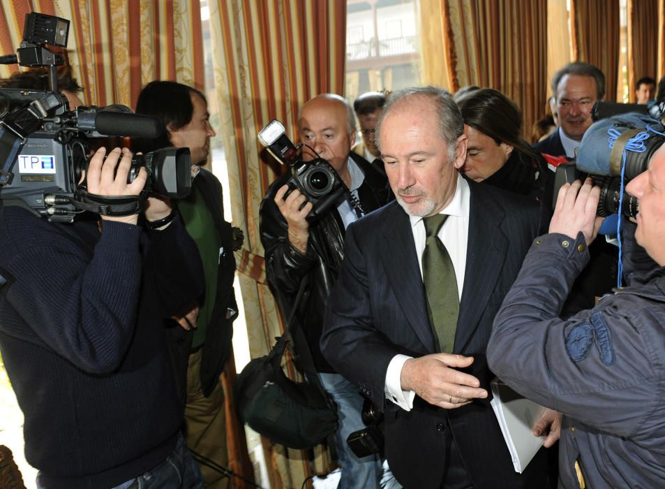 Conferencia de Rodrigo Rato en Oviedo por la que cobró 60.000 euros