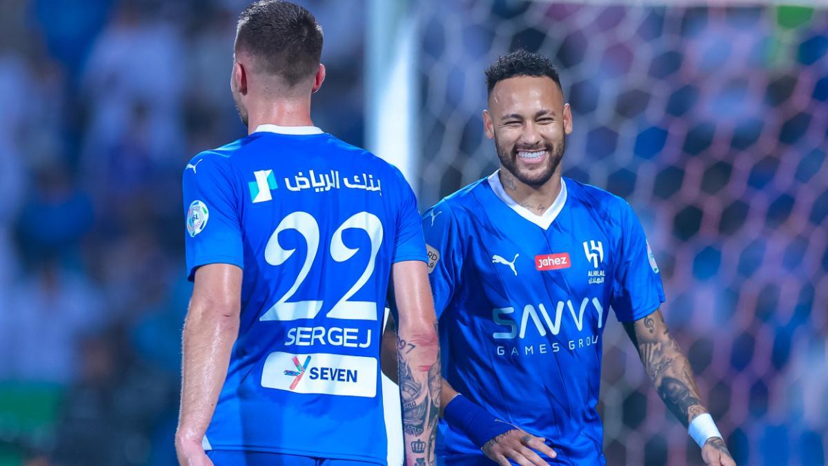 Neymar, durante un partido con el Al Hilal