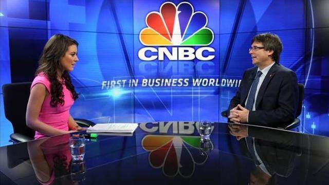 Puigdemont en Londres entrevistado por la CNBC