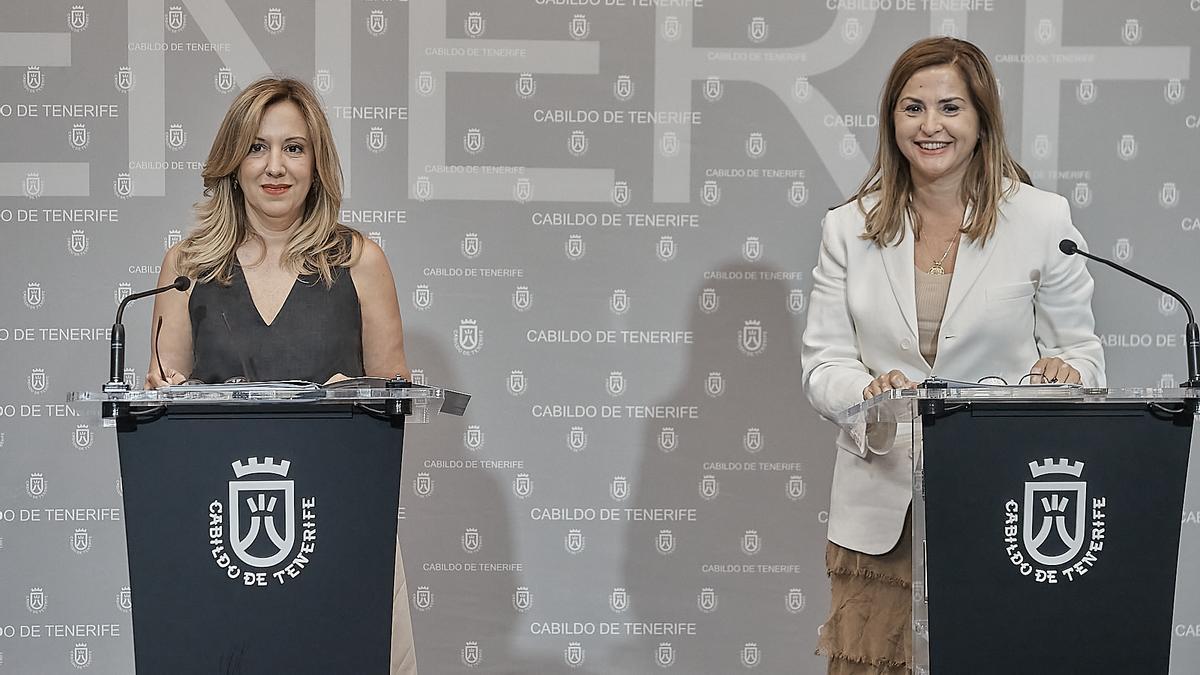 Rosa Dávila y Águeda Fumero tras el Consejo de Gobierno