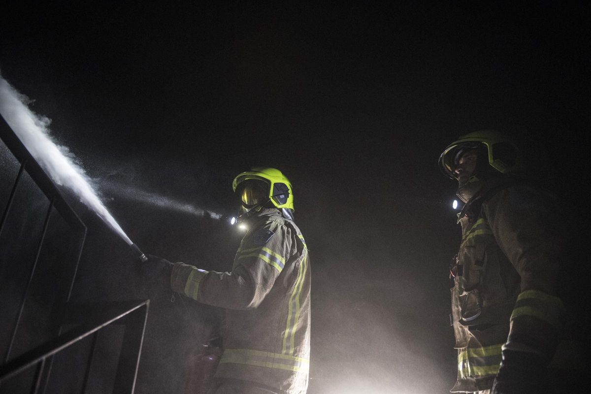 Prácticas reales con fuego en el interior del nuevo centro.