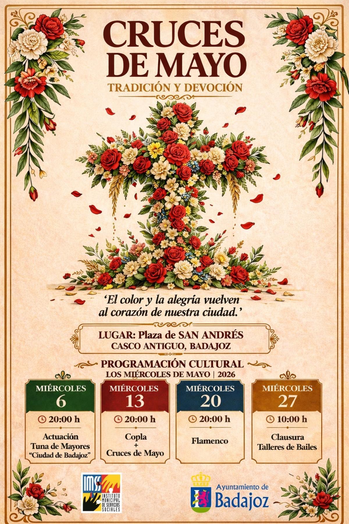 El cartel de las Cruces de Mayo en Badajoz.