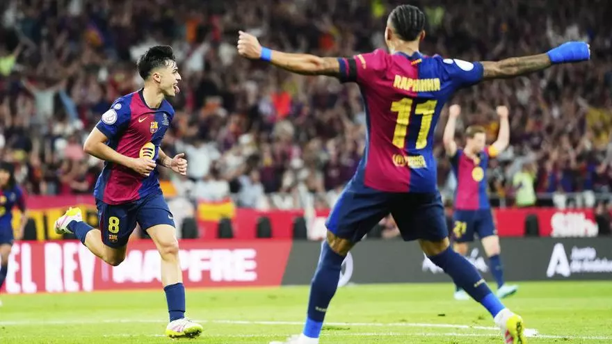 El golazo de Pedri que abri el marcador de la final de Copa