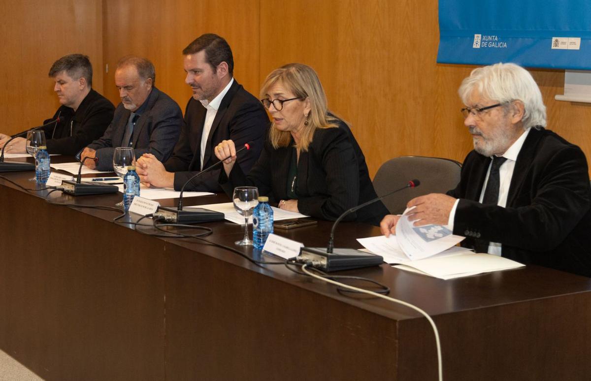 Sellier, Quintana, López Campos, Penas e Casabella, na presentación. | Germán Barreiros/RollerAgencia