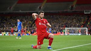 Diogo Jota celebrando ante el Union SG