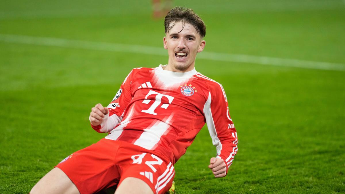 Lennart Karl, autor del 2-1 del Bayern ante el Sporting