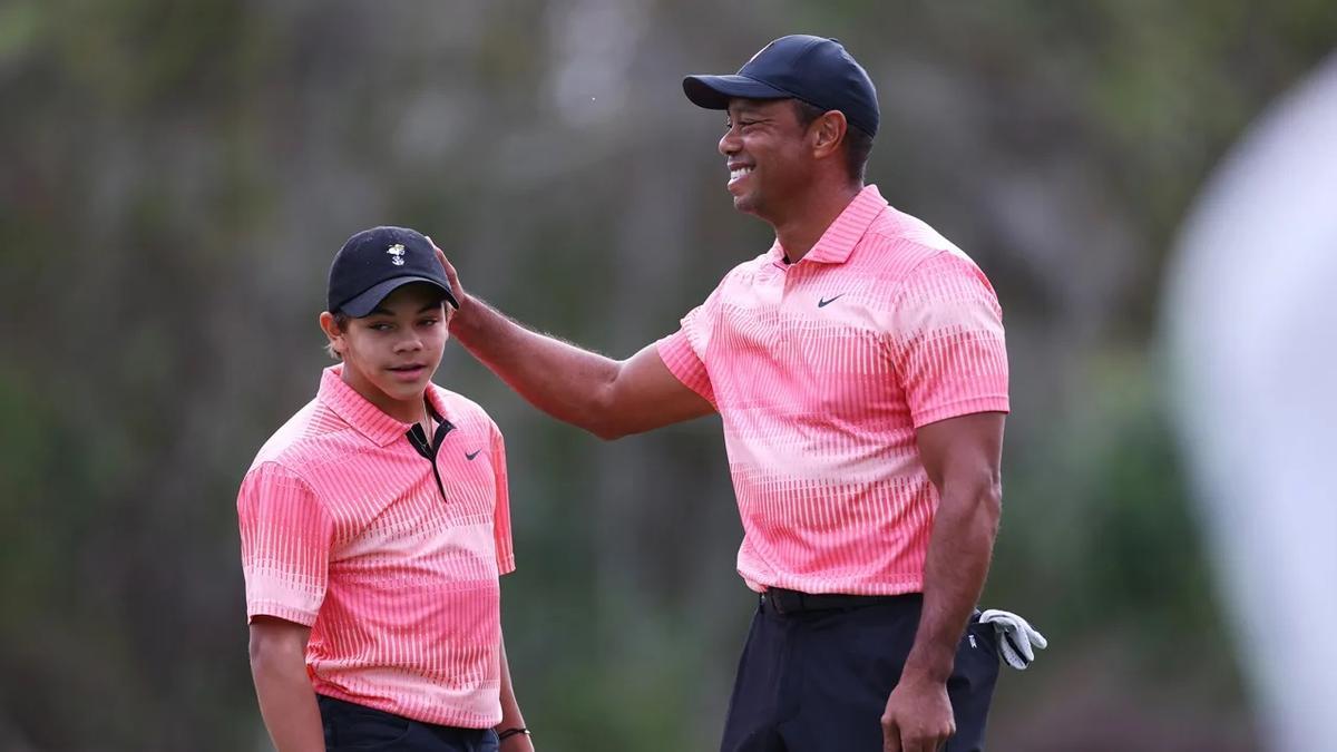 Tiger Woods y su hijo Charlie compartieron muy buenos momentos en el campo