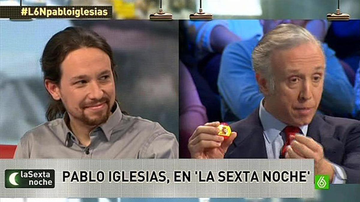 Pablo Iglesias i Eduardo Inda, a ’La Sexta noche’.