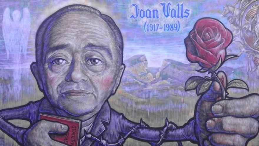 Mural d´Antoni Espinar en honor a Joan Valls a Muro.