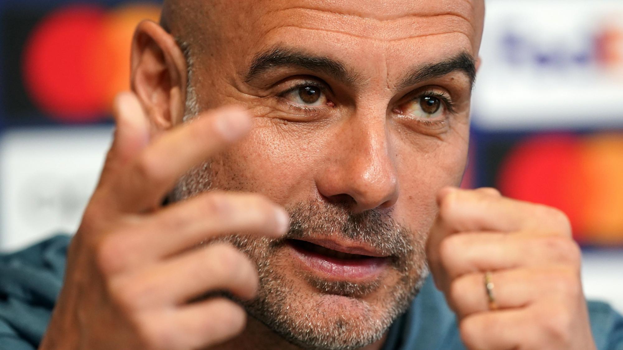 Guardiola, en la rueda de prensa previa al partido de ida de cuartos de la Champions entre Manchester City y Bayern Múnich.