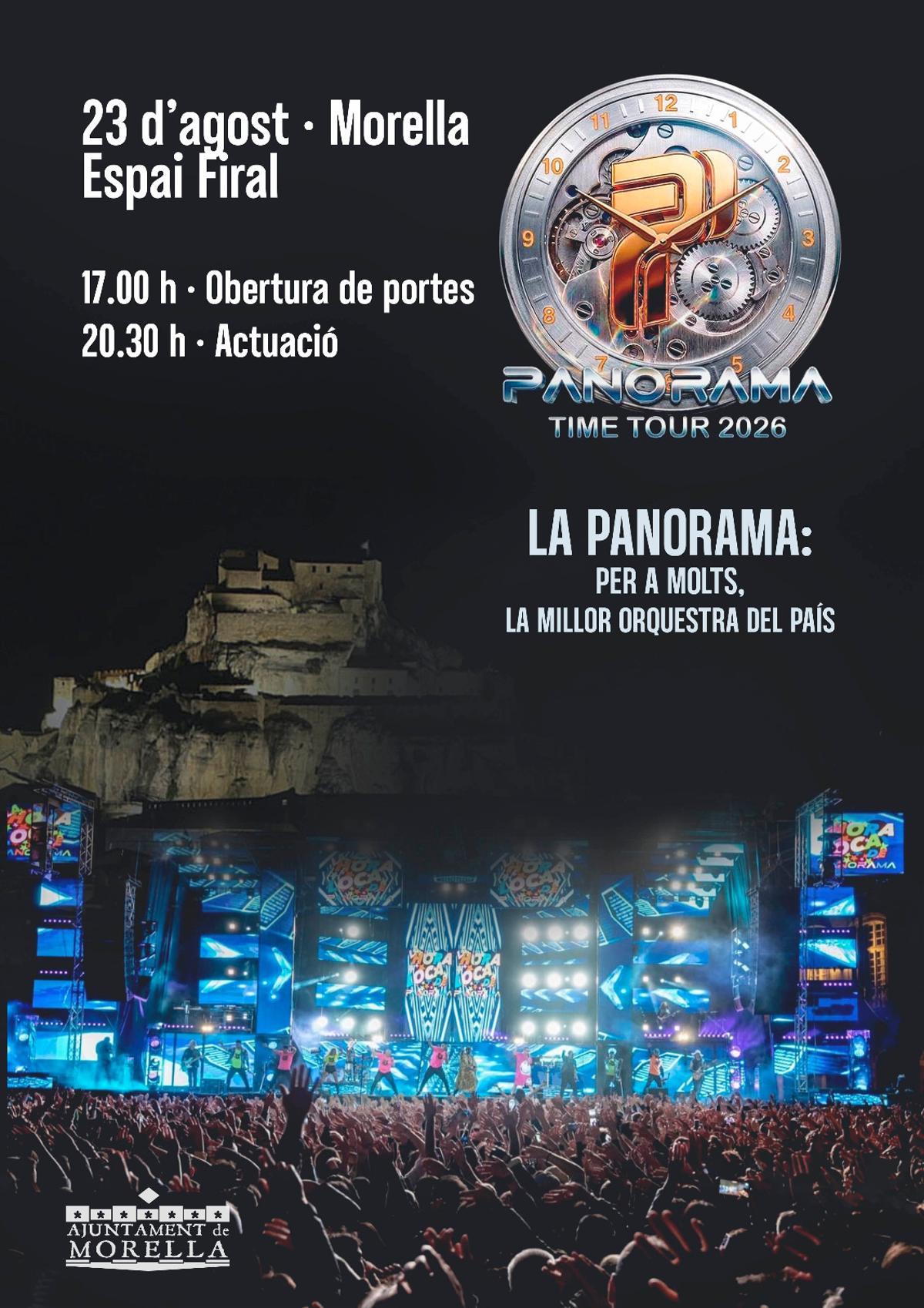 Cartel oficial de la actuación de la Orquesta Panorama en Morella