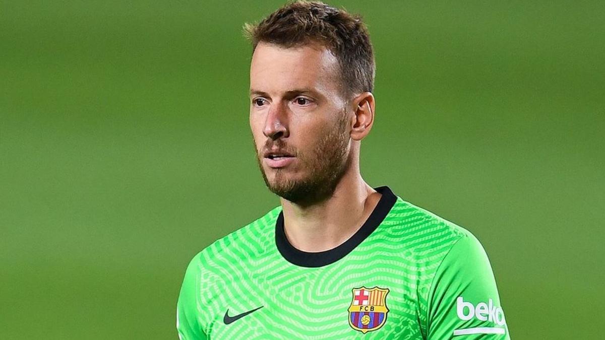 Neto con la camiseta del Barça