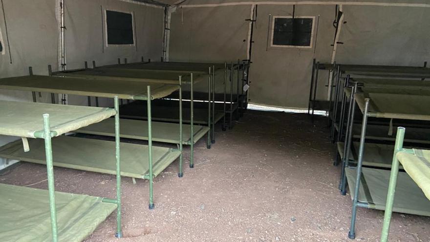 El campamento para migrantes en el antiguo Polvorín de Barranco Seco está listo para acoger a 200 personas