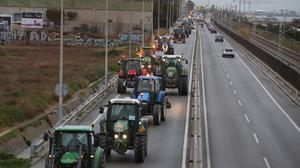 La Marxa Pagesa’ a la N-2 entre Premià i el Masnou