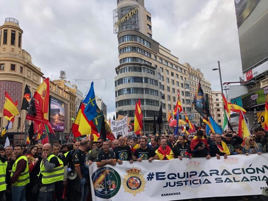 Malagueños en la manifestación de Jusapol en Madrid.