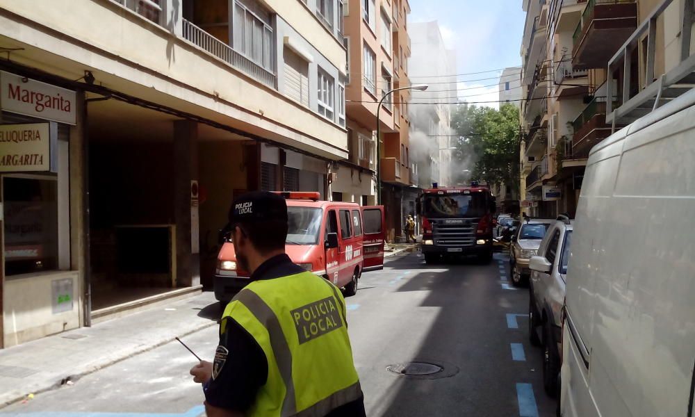 Incendio en la calle Andreu Feliu en Palma