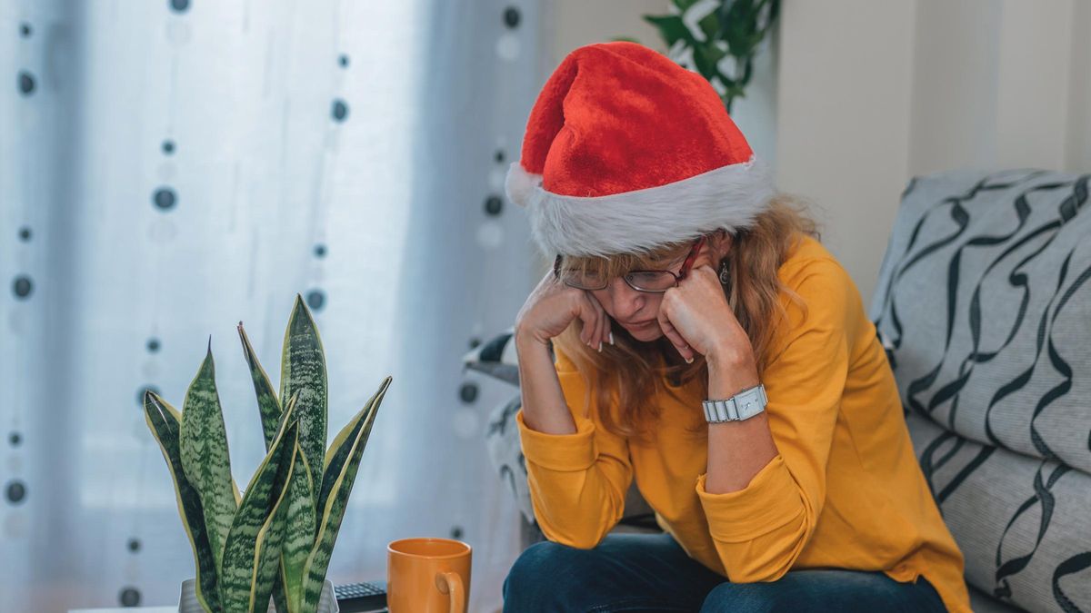 Persona triste navidad