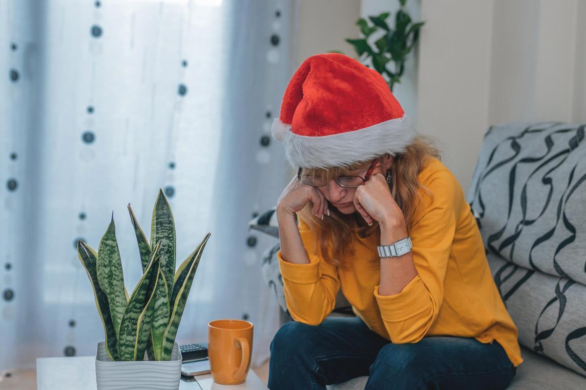 Persona triste navidad