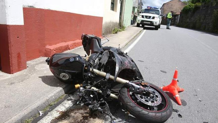 Estado en el que quedó la moto accidentada // NICK