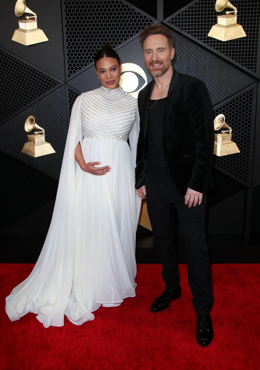 David Guetta y Jessica Ledon en los premios Grammy 2024